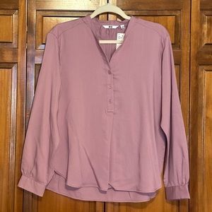 Uniqlo Long Sleeve Blouse Mauve Small